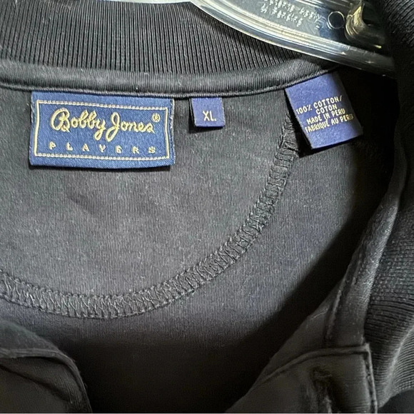 BOBBY JONES Players 100% Peruvian Cotton Black Fallen Oak Golf Polo Size XL - Picture 4 of 7